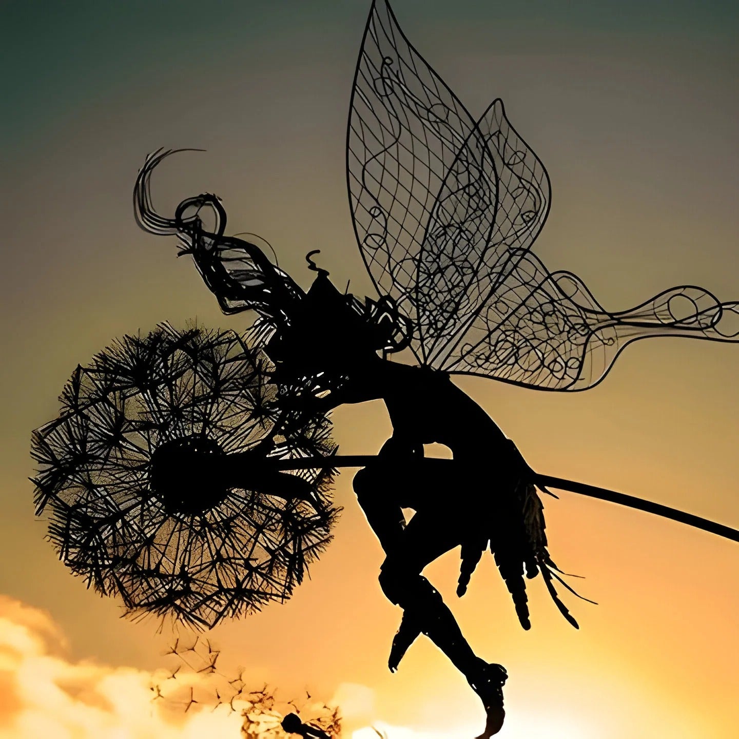 Decorative Outdoor and Indoor Fairy Silhouette Garden Sculptures