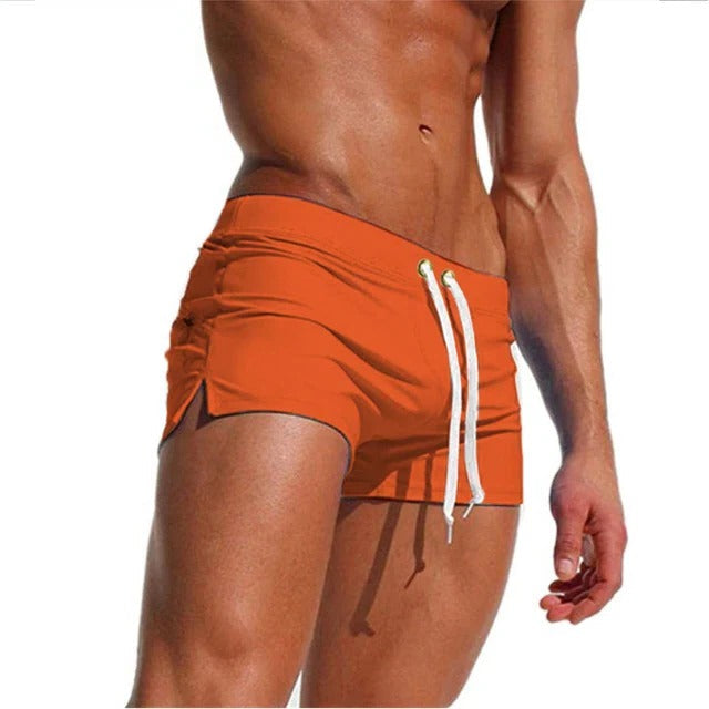 Men's Swim Trunks with Rapid-Dry Fabric and Adjustable Drawstring Waist