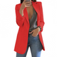 Women's Long Wool Blazer with Open Front Design and Tailored Fit