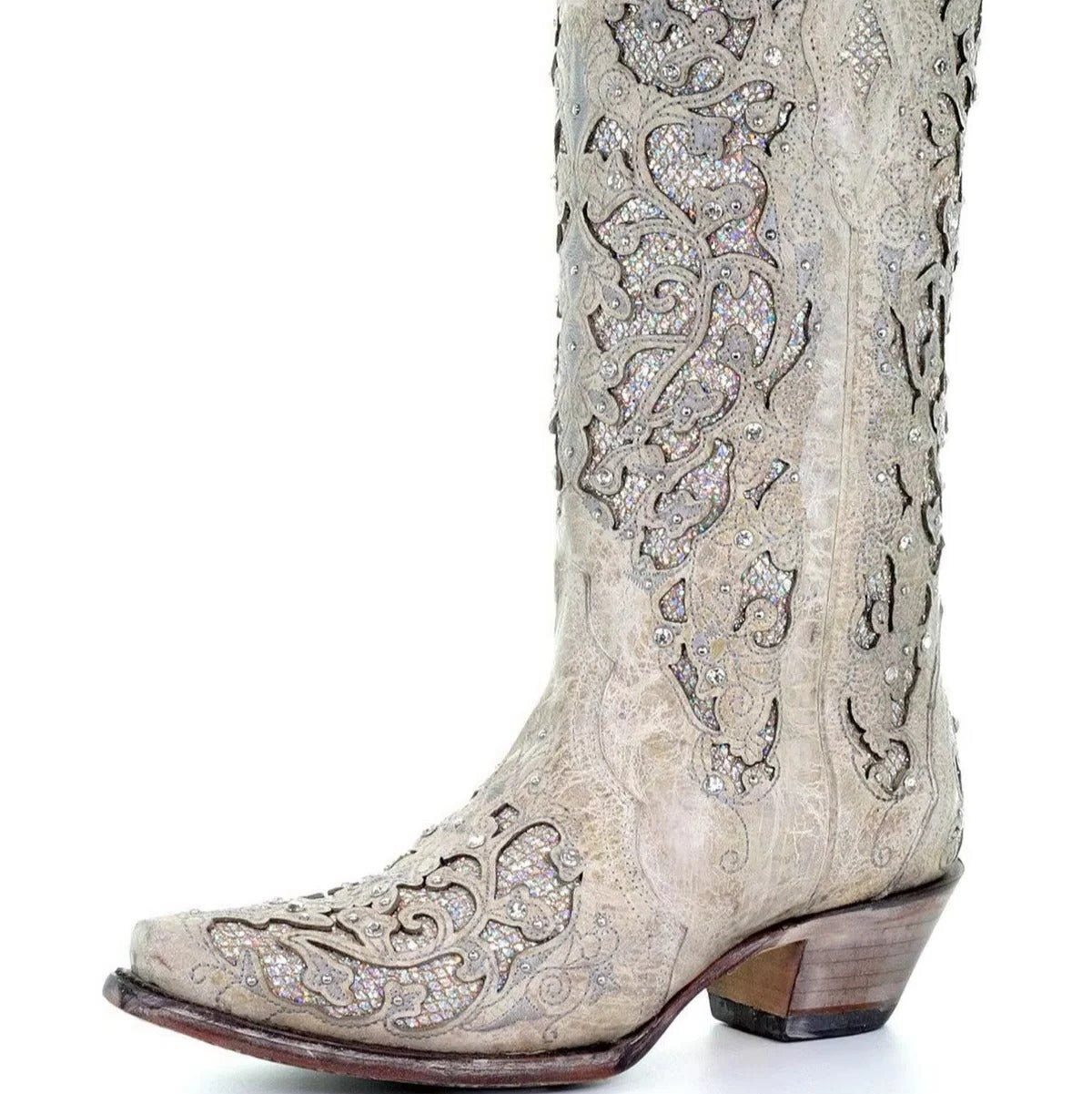 Retro Pointed Toe Boots with Sequins and Embroidery