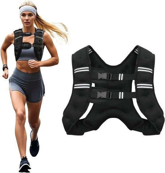 Adjustable Weighted Vest with Reflective Stripes for Training and Conditioning