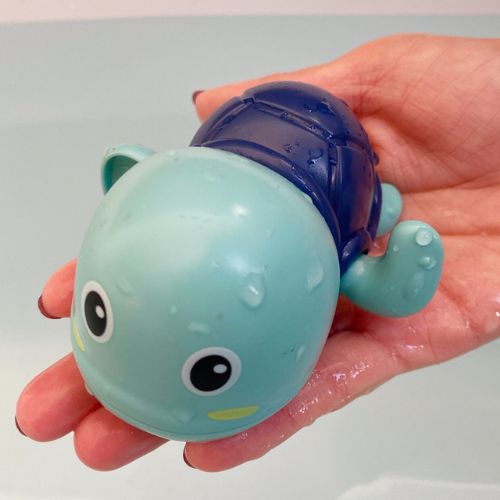 Wind Up Turtle Bath Toy with Floating Action and Sealed Bottom Design