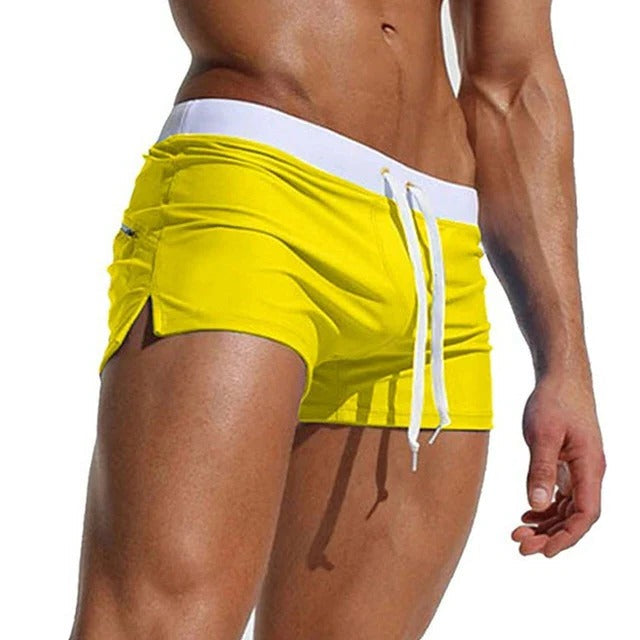 Men's Swim Trunks with Rapid-Dry Fabric and Adjustable Drawstring Waist