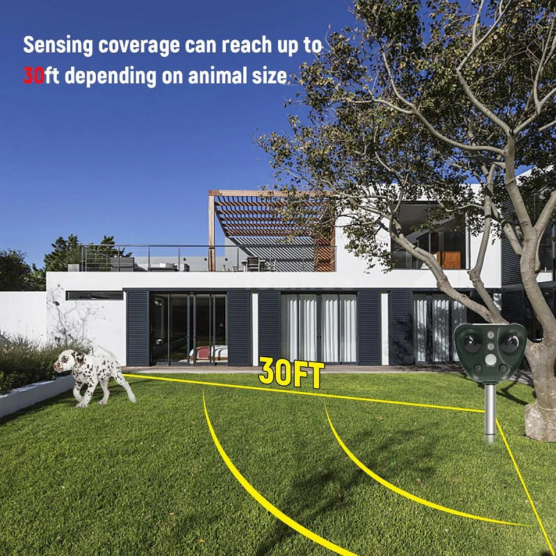 Solar-Powered Ultrasonic Bird Repeller for Outdoor Protection