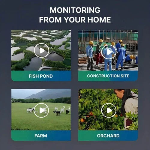 360° Solar-Powered Outdoor Surveillance Camera for Continuous Monitoring