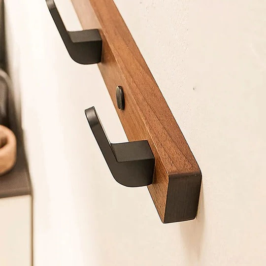 Minimalist Wall-Mounted Coat Hook Rack with Space-Saving Multi-Hook Storage