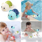 Wind Up Turtle Bath Toy with Floating Action and Sealed Bottom Design