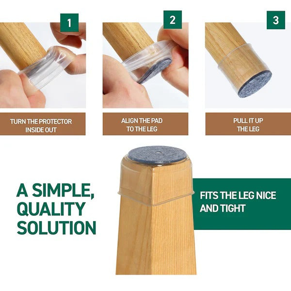 Chair Leg Floor Protectors – 8 Pack