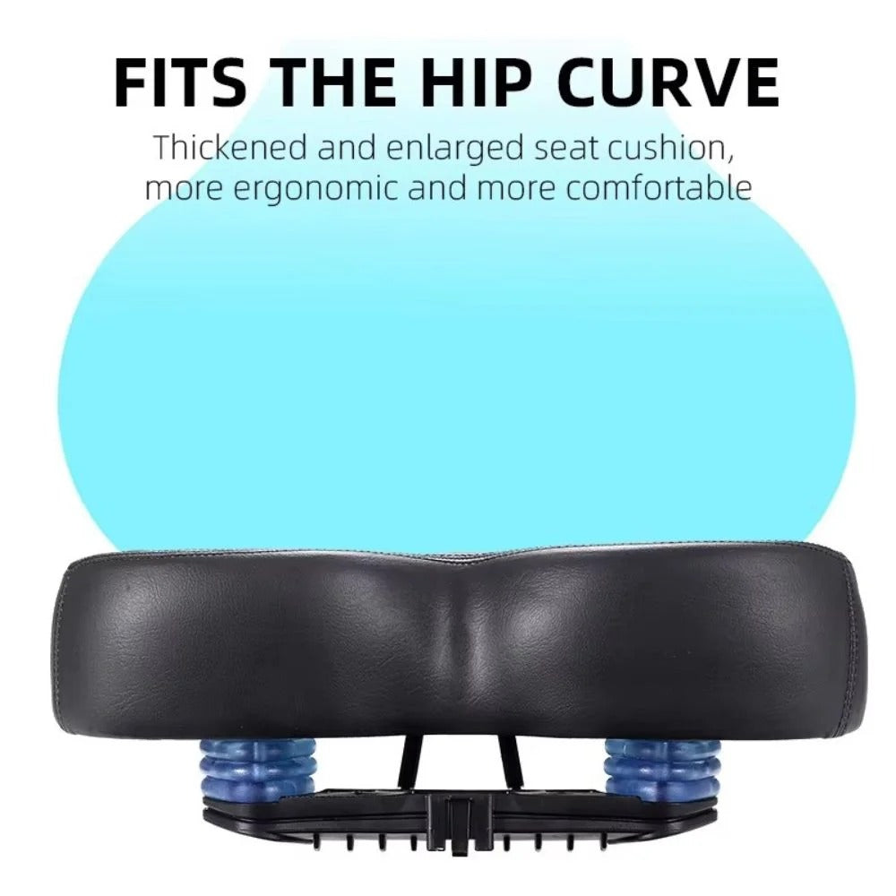 Ergonomic Bike Saddle with Shock Absorption and Waterproof Cover, 10.2in Wide