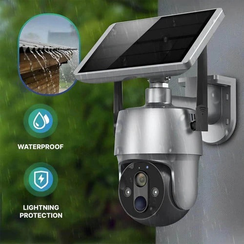 360° Solar-Powered Outdoor Surveillance Camera for Continuous Monitoring