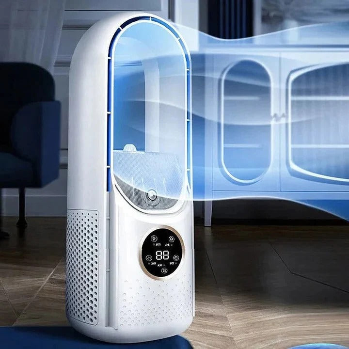 Blade-Free Silent Portable Air Conditioner for Personal Cooling in Small Spaces