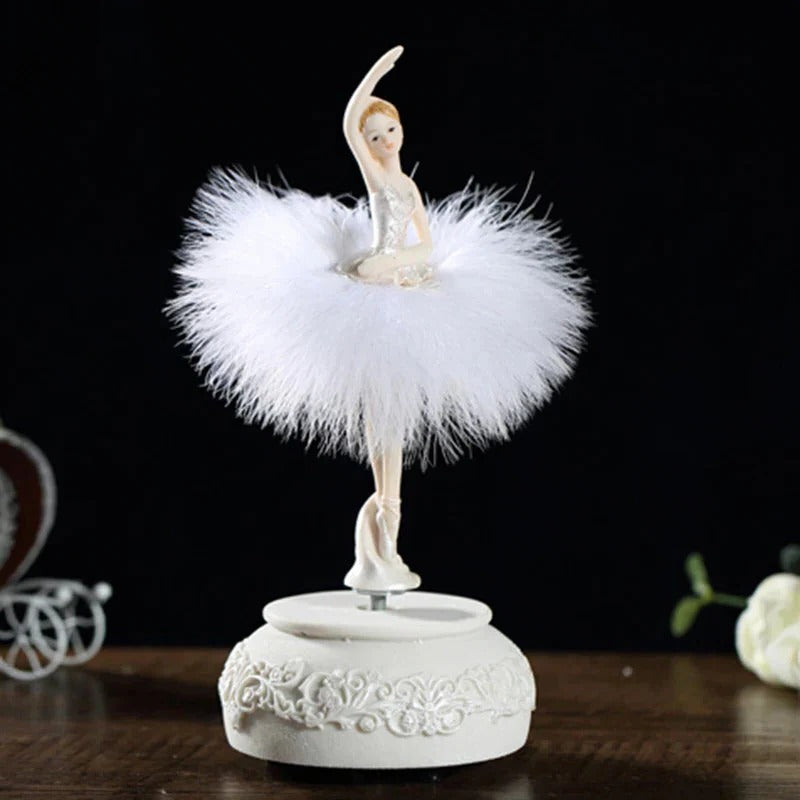 Ballerina Music Box with Rotating Dancer and Manual Melody Playback
