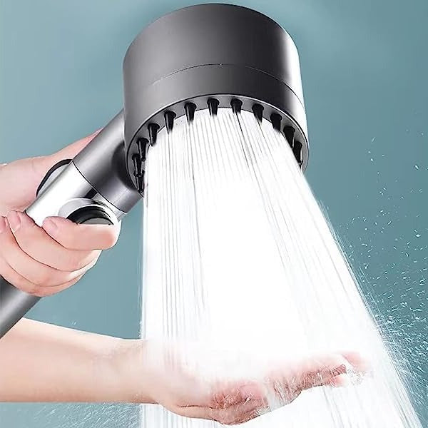Pressure-Boosting Shower Head with 9-Layer Filter and Pause Button, Micro-Perforated Spray