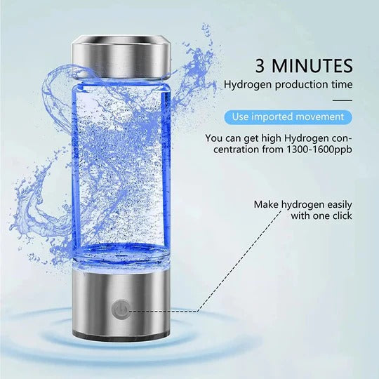 Portable Hydrogen Water Bottle with Built-In Electrolysis Function