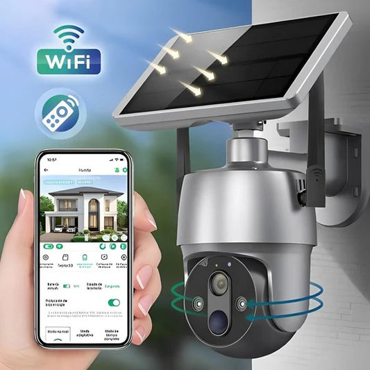 360° Solar-Powered Outdoor Surveillance Camera for Continuous Monitoring