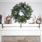 Dual Hook Mantle Stocking Holder with Adjustable Rod and Rubber Pads