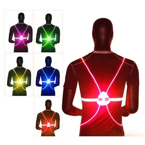 LED Safety Vest with Fiber Optic Cables and 3 Light Modes, Adjustable Reflective Band