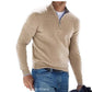 Cashmere Sweater for Men with Zip Front and Regular Fit, Long Sleeve