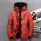 Insulated Winter Jacket with Adjustable Hood and Zippered Pockets, Water-Repellent Finish