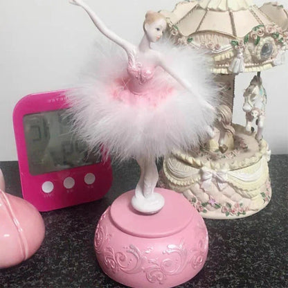 Ballerina Music Box with Rotating Dancer and Manual Melody Playback