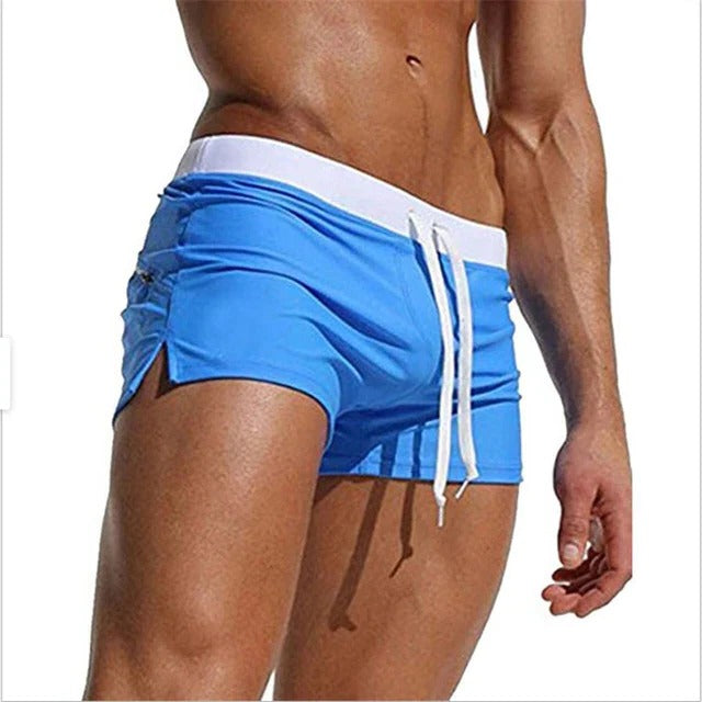 Men's Swim Trunks with Rapid-Dry Fabric and Adjustable Drawstring Waist