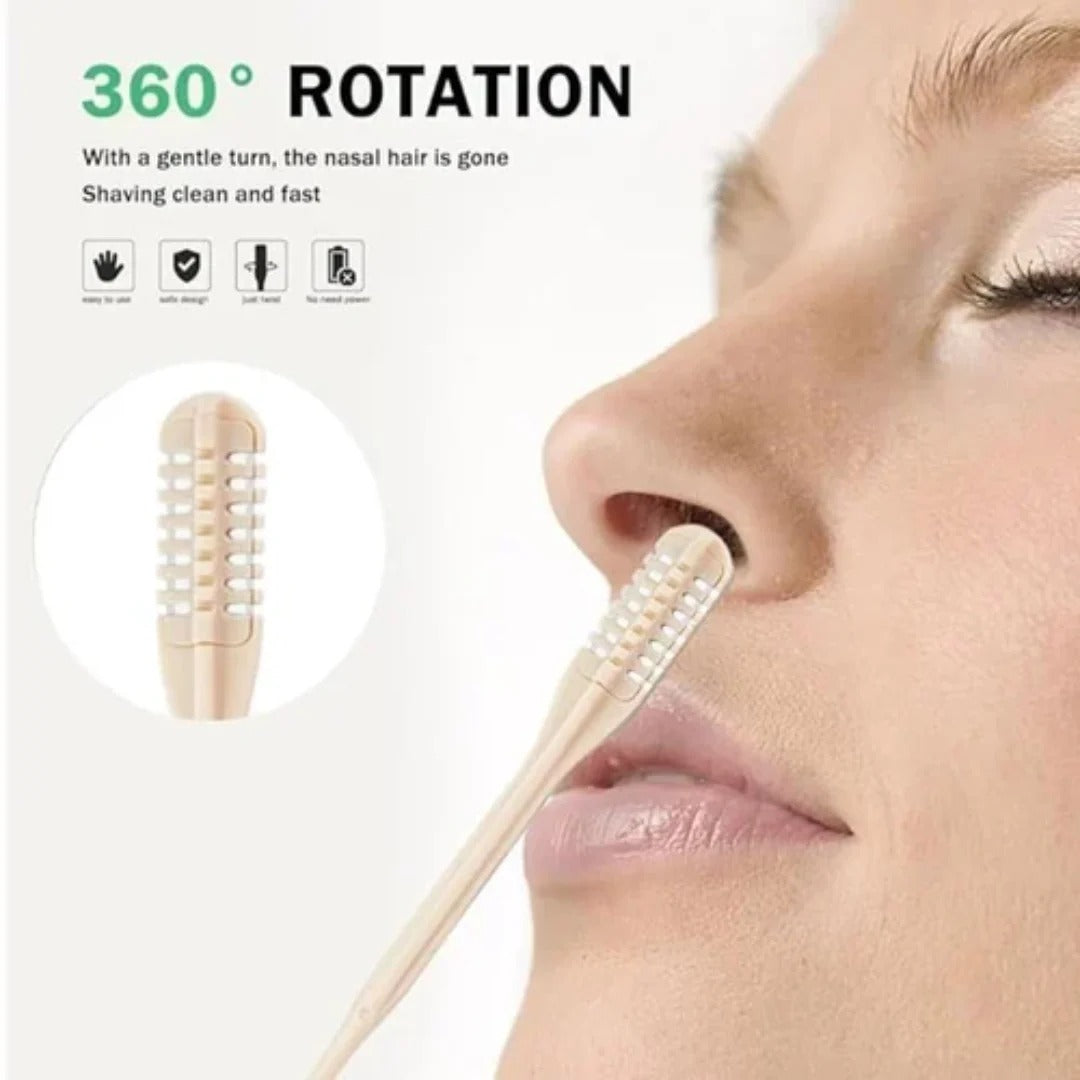 Rotating Nose Hair Trimmer with 360-Degree Head and Compact Handheld Design All Vera Mart
