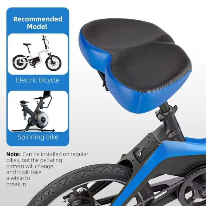 Ergonomic Bike Saddle with Shock Absorption and Waterproof Cover, 10.2in Wide