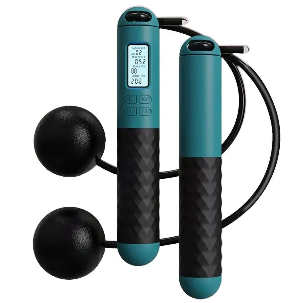 Cordless Jump Rope with Digital Counter and Weighted Handles