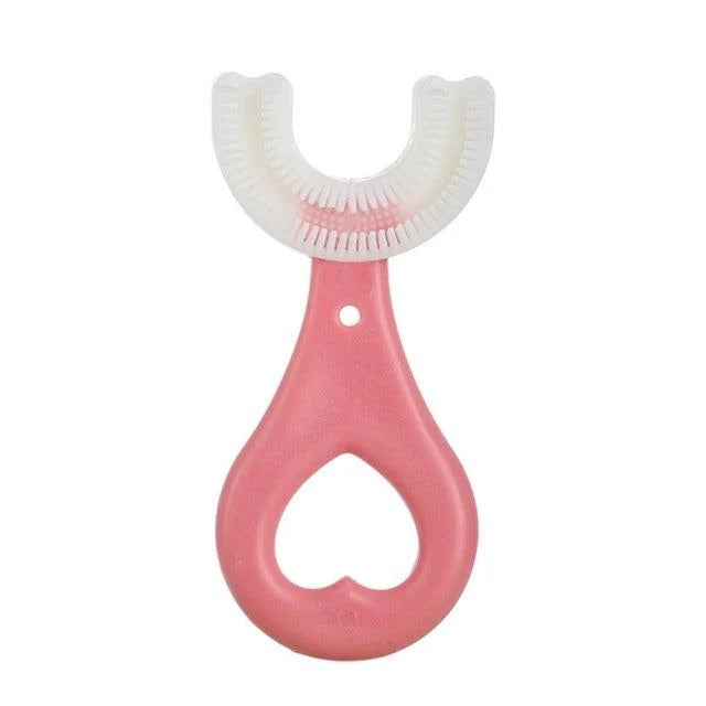U-Shape Children's Toothbrush with 360-Degree Bristles and Non-Slip Grip