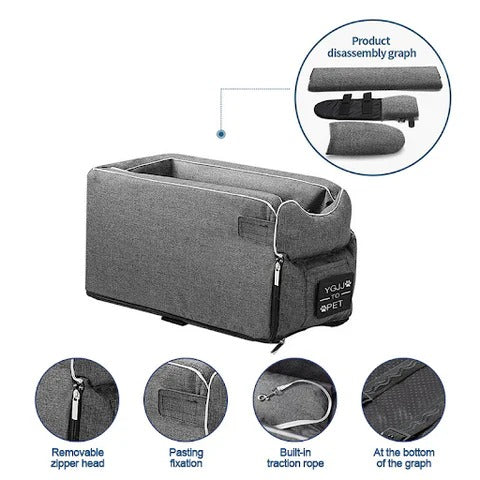 Pet Armrest Safety Seat for Small Dogs and Cats