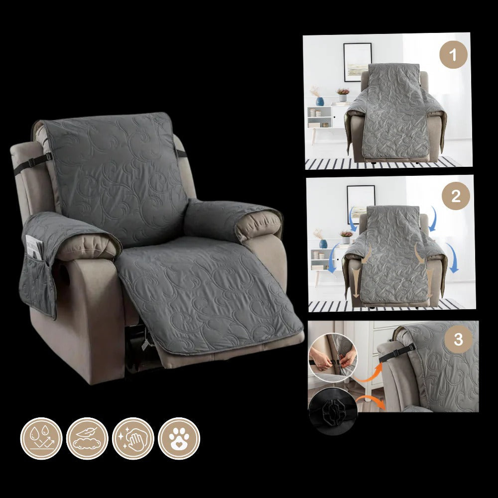 Waterproof Recliner Cover with Plush Fabric and Machine Washable Design