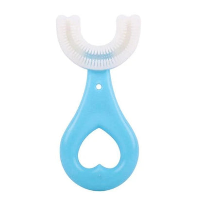 U-Shape Children's Toothbrush with 360-Degree Bristles and Non-Slip Grip