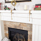 Dual Hook Mantle Stocking Holder with Adjustable Rod and Rubber Pads