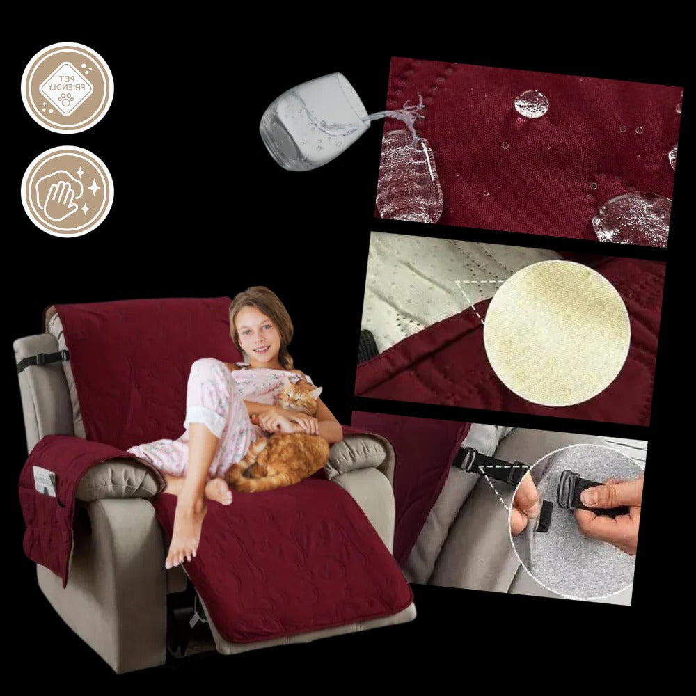 Waterproof Recliner Cover with Plush Fabric and Machine Washable Design