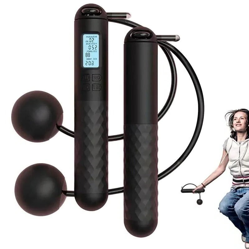 Cordless Jump Rope with Digital Counter and Weighted Handles