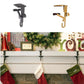 Dual Hook Mantle Stocking Holder with Adjustable Rod and Rubber Pads