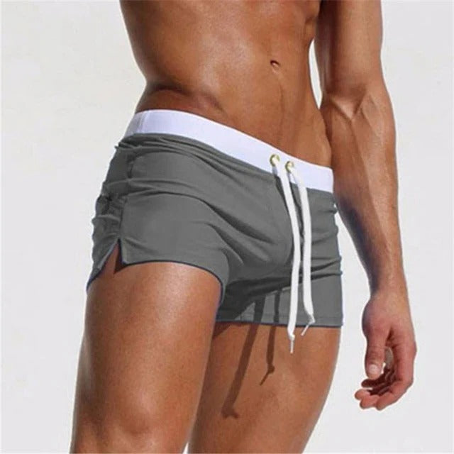 Men's Swim Trunks with Rapid-Dry Fabric and Adjustable Drawstring Waist