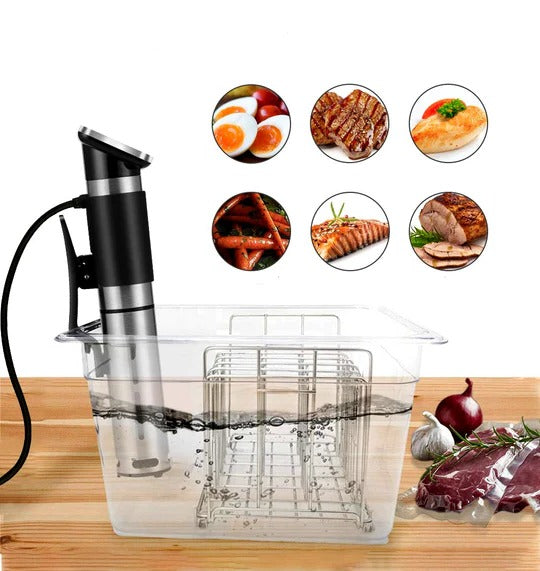 Sous Vide Cooking Container with Fitted Lid and Measurement Markings