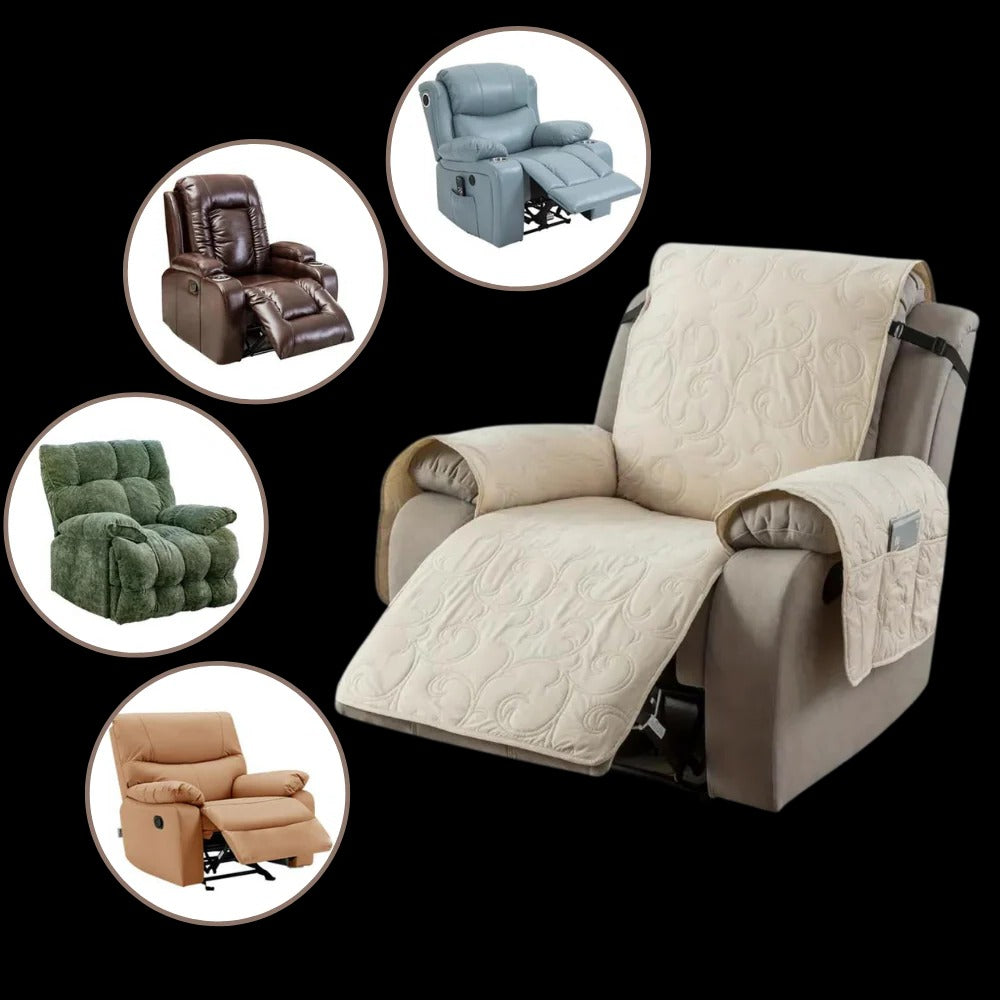 Waterproof Recliner Cover with Plush Fabric and Machine Washable Design