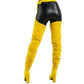 Women’s Thigh High Slouch Boots with High Waist Belt and Chunky Heel
