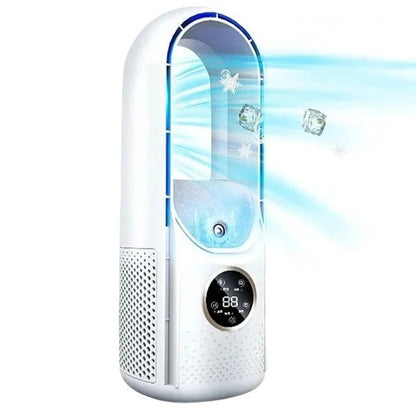 Blade-Free Silent Portable Air Conditioner for Personal Cooling in Small Spaces