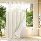 Hookless Shower Curtain with Integrated Liner and Mesh Window Panel