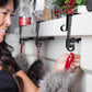 Dual Hook Mantle Stocking Holder with Adjustable Rod and Rubber Pads