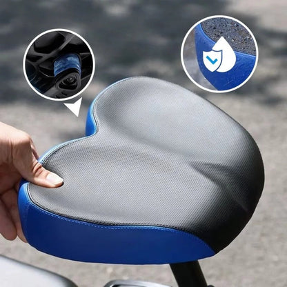 Ergonomic Bike Saddle with Shock Absorption and Waterproof Cover, 10.2in Wide