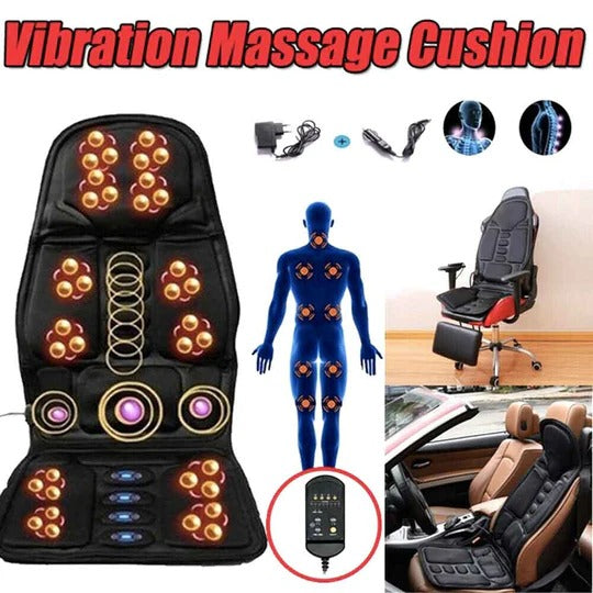 Eight Mode Massage Chair Pad with Heated Back and Neck Support for Car and Home Use