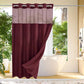 Hookless Shower Curtain with Integrated Liner and Mesh Window Panel
