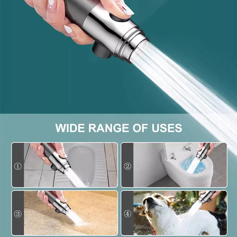 Pressure-Boosting Shower Head with 9-Layer Filter and Pause Button, Micro-Perforated Spray