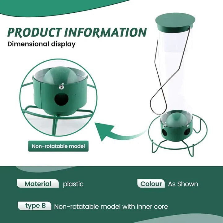 Bird Feeder with Squirrel Deterrent Design for Wild Birds