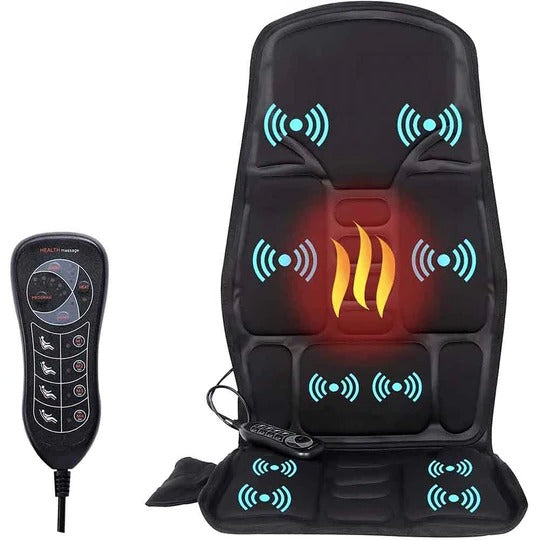 Eight Mode Massage Chair Pad with Heated Back and Neck Support for Car and Home Use