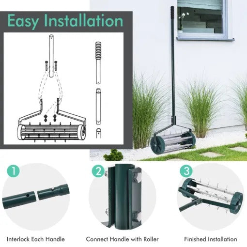 Heavy Duty Manual Lawn Spike Soil Aerator for Yard Maintenance